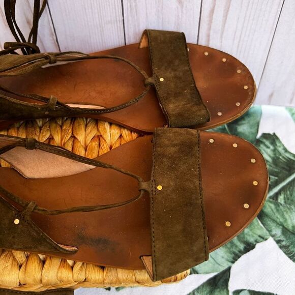 Madewell Bridget Green Suede Leather Gladiator Sandals - Picture 3 of 8